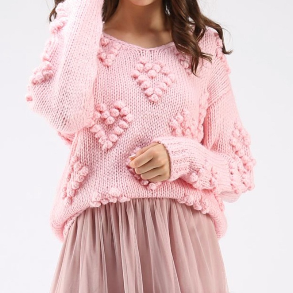 Chicwish Knit Your Love v-neck sweater
